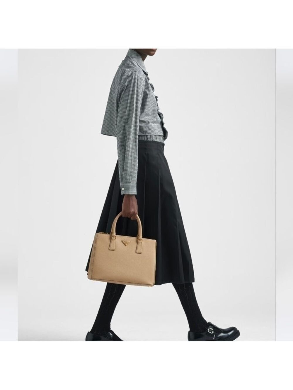 Auth PRADA Saffiano Lux Double Zip Tote | Galleria Bag | Cammeo Pink